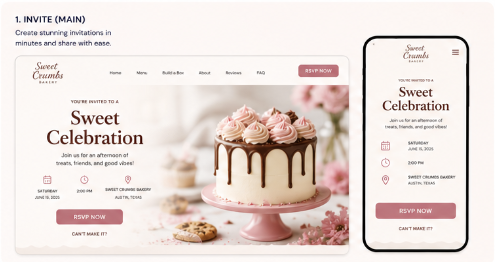 Sweet Crumbs Bakery – Invite