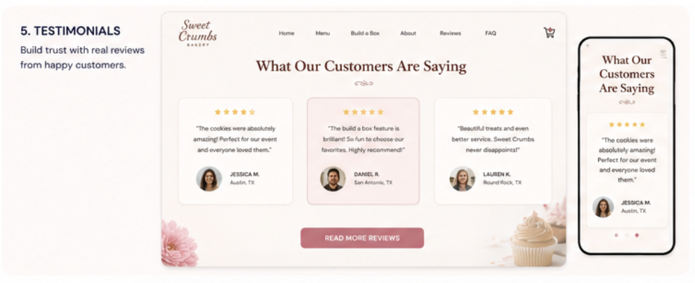Sweet Crumbs Bakery – Testimonials