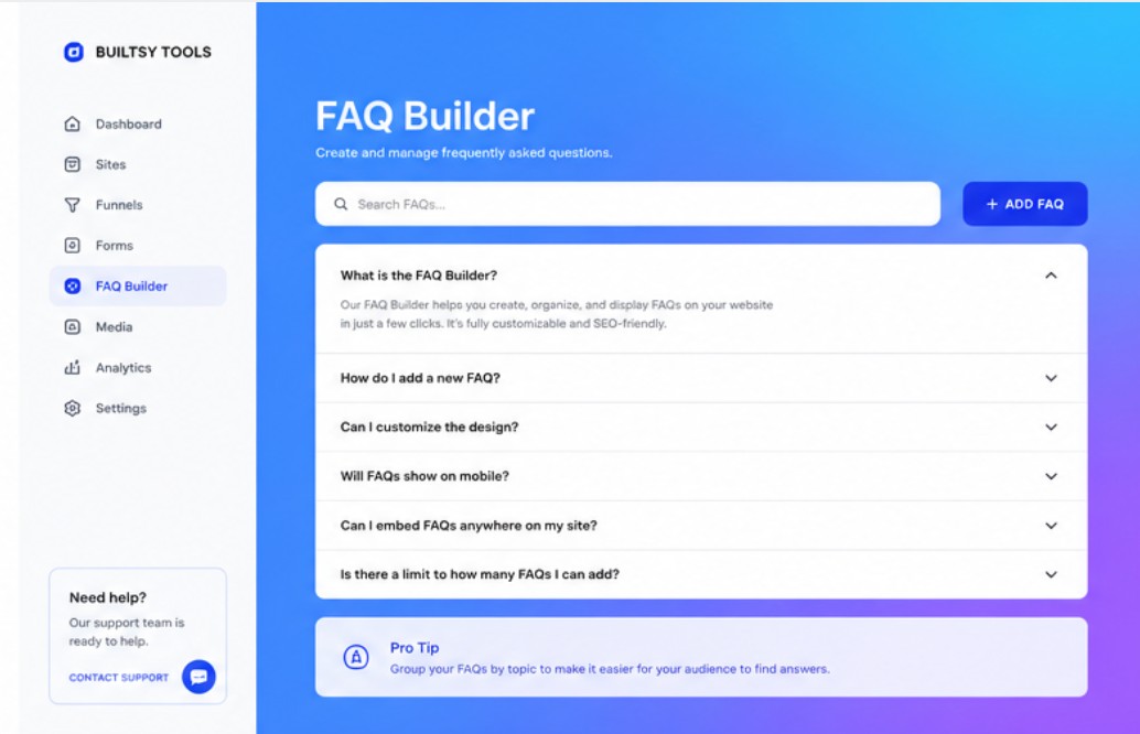 FAQ Builder